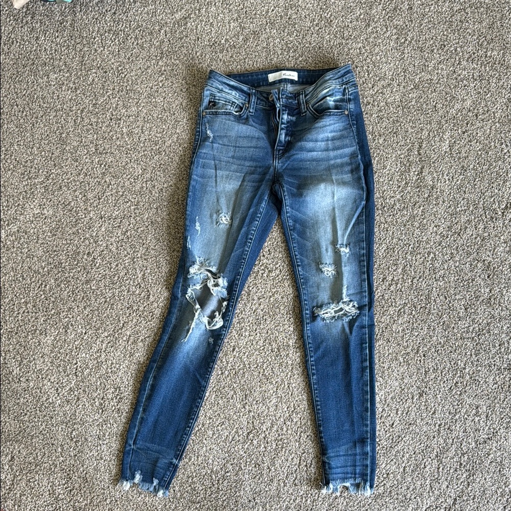 KanCan Blue Skinny Distressed Jeans